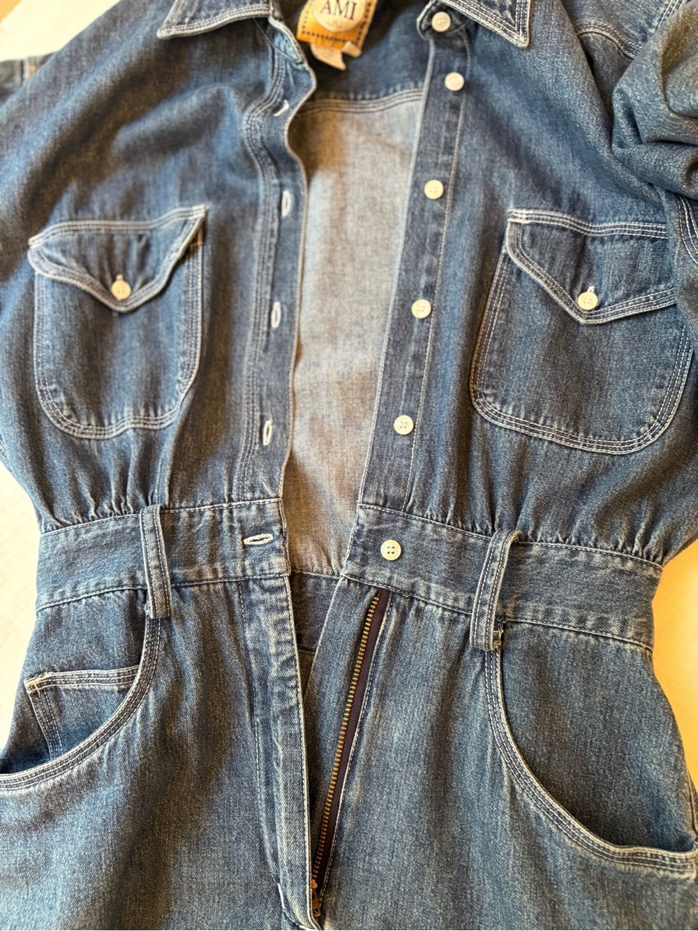 Ami Denim Shirt Jacket - Blue with Gold Label - Picture 2 of 8